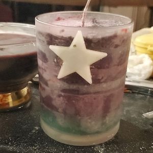Homemade candle one of a kind.